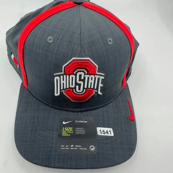 Nike Dri-Fit Classic99 Unisex Ohio State Buckeyes Team Logo Swoosh Black Red - Picture 1 of 5